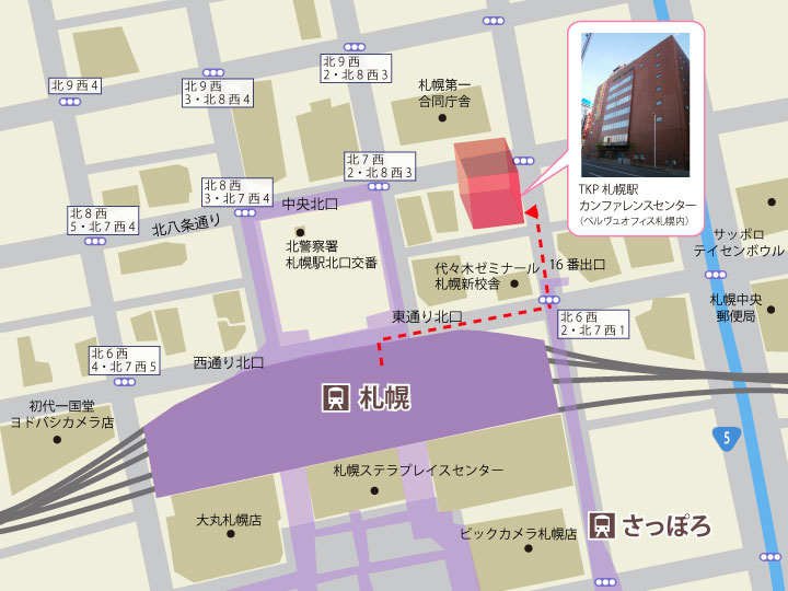 地図：ＴＫＰ札幌駅カンファレンスセンター